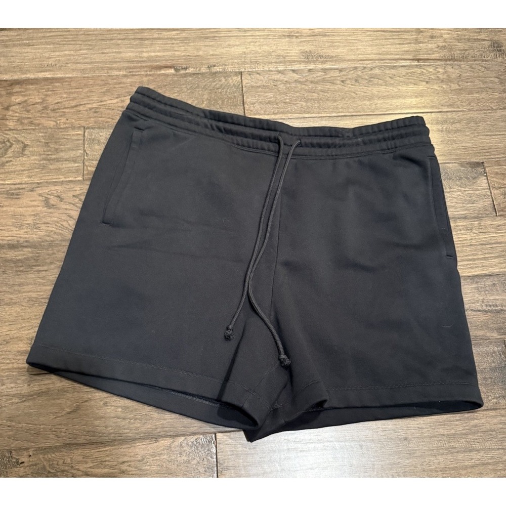 SKIMS Fleece‎ Relaxed Short Mens XL Washed Onyx Black Drawstring BO-SHO-S340M
